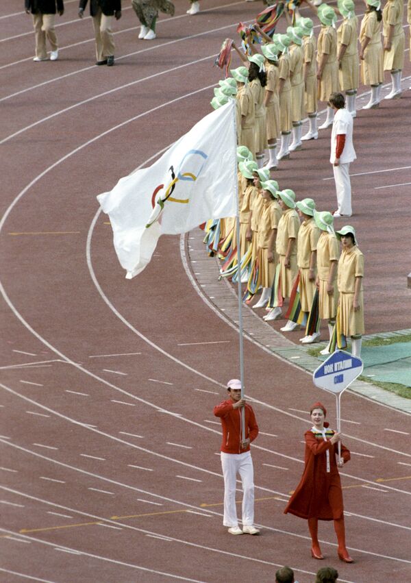 Представитель Национального олимпийского комитета Италии во время открытия Олимпиады-80 в Москве - Sputnik Moldova