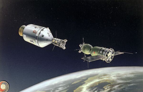 Рисунок Стыковка кораблей Союз - Аполлон - Sputnik Молдова
