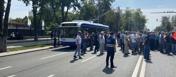 протестующие перекрыли проспект Штефана чел Маре - Sputnik Moldova