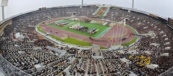 Церемония открытия XXII Олимпийских игр на Центральном стадионе им. В.И.Ленина в Лужниках. Церемония открытия XXII Олимпийских игр на Центральном стадионе им. В.И.Ленина в Лужниках. - Sputnik Молдова