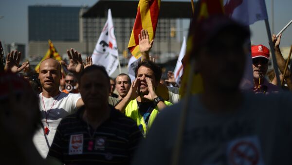 Protest la Barcelona - Sputnik Moldova-România