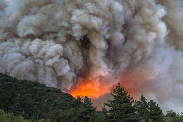 Дым и огонь от природных пожаров в Калифорнии  - Sputnik Moldova-România