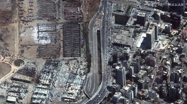 Снимок Бейрута со спутника после взрыва  - Sputnik Moldova-România