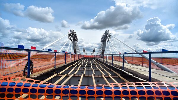 Стыковка международного моста Благовещенск - Хэйхэ  - Sputnik Moldova-România