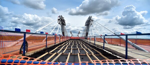 Стыковка международного моста Благовещенск - Хэйхэ  - Sputnik Moldova-România