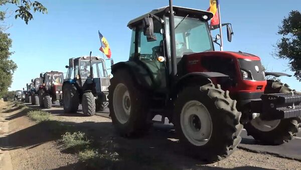 Колонны сельхозтехники стягиваются к Кишиневу: аграрии продолжают протесты - Sputnik Молдова