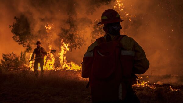 Тушение лесных пожаров возле долины Кармел, Калифорния - Sputnik Молдова