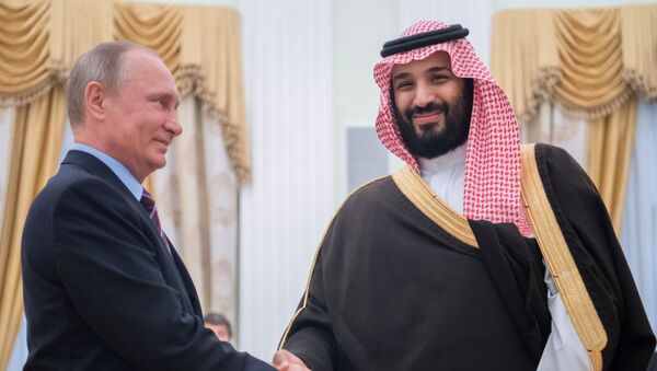 Встреча президента РФ Владимира Путина с заместителем наследного принца Саудовской Аравии Мухаммадом ибн Салманом Аль Саудом - Sputnik Молдова