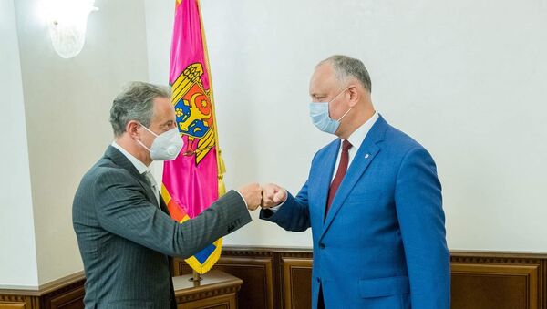 Встреча президента Молдовы Игоря Додона и главы миссии ОБСЕ в республике Клаусом Нойкирхом - Sputnik Молдова