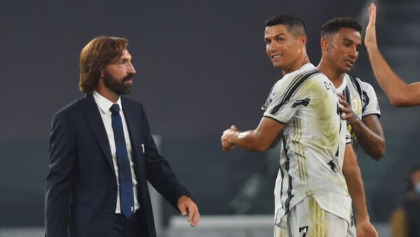 Juventus: Cristiano Ronaldo, Danilo și antrenorul Juventus, Andrea Pirlo - Sputnik Moldova-România