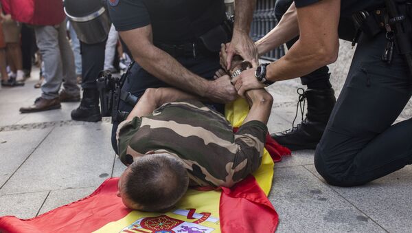 Антиправительственная акция в Мадриде - Sputnik Moldova-România