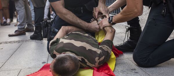 Антиправительственная акция в Мадриде Антиправительственная акция в Мадриде - Sputnik Moldova-România