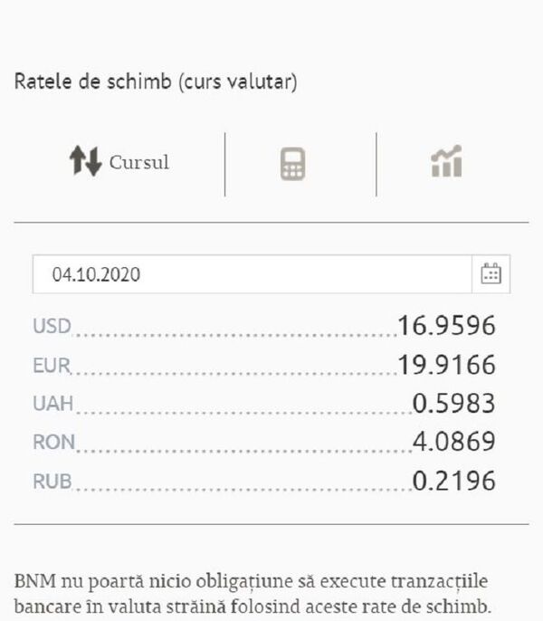Curs valutar BNM pentru 4 octombrie: Ce se întâmplă cu euro și dolarul Curs valutar BNM pentru 4 octombrie: Ce se întâmplă cu euro și dolarul - Sputnik Moldova