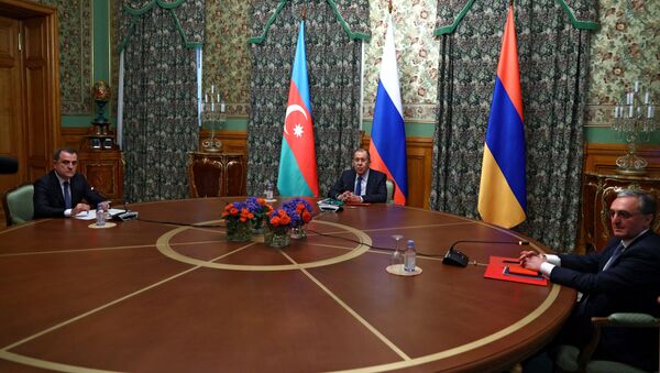 Трехсторонние переговоры Министров иностранных дел Азербайджана, Армении и России - Sputnik Молдова