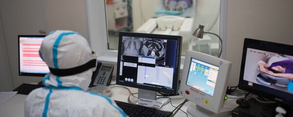 Госпиталь COVID-19 в центре МГУ имени М. В. Ломоносова Госпиталь COVID-19 в центре МГУ имени М. В. Ломоносова - Sputnik Moldova-România