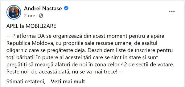 Apelul la mobilizare al lui Năstase este o incitare la război civil – Experți Apelul la mobilizare al lui Năstase este o incitare la război civil – Experți - Sputnik Moldova