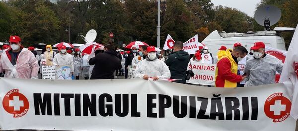 Proteste SANITAS la București - Sputnik Moldova-România