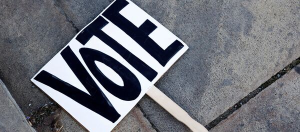 Знак голосования в Филадельфии, штат Пенсильвания, США - Sputnik Молдова