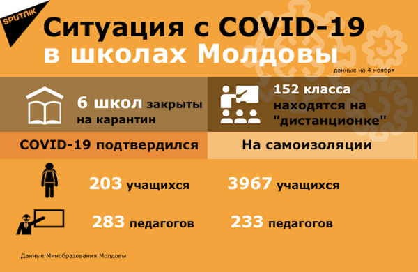 Министр назвал число школ в Молдове, которые закрыты на карантин Министр назвал число школ в Молдове, которые закрыты на карантин - Sputnik Молдова