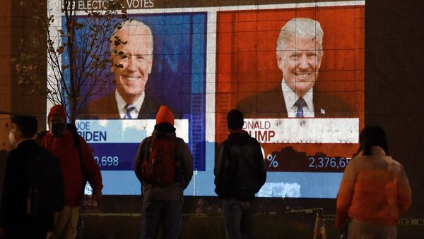 Экран с результатами выборов в Вашингтоне, США - Sputnik Moldova