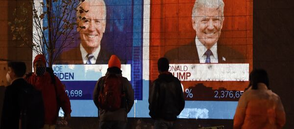 Экран с результатами выборов в Вашингтоне, США - Sputnik Moldova-România