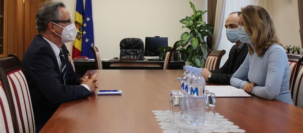 Вице-премьер Молдовы по реинтеграции Ольга Чеботарь и глава Миссии ОБСЕ в Молдове Клаус Нойкирх - Sputnik Moldova