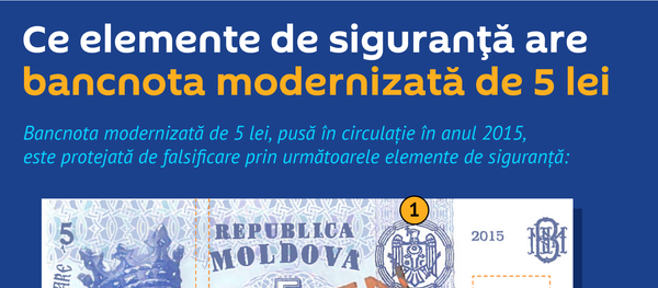 Ce elemente de siguranță are bancnota modernizată de 5 lei    - Sputnik Moldova
