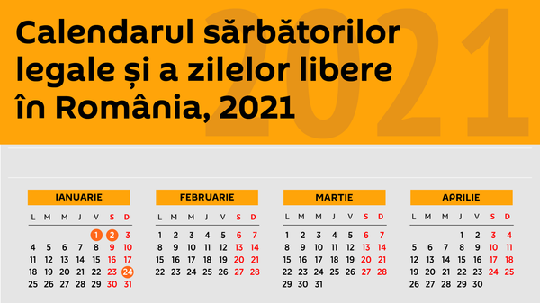 Calendarul sărbătorilor legale și a zilelor libere în România, 202 - Sputnik Moldova-România