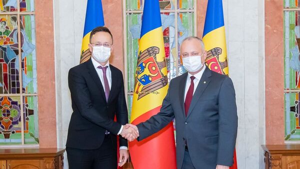 Президент Молдовы Игорь Додон и глава МИД Венгрии Петер Сийярто - Sputnik Молдова
