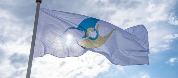 Флаг с символикой Евразийского экономического союза (ЕАЭС) - Sputnik Moldova