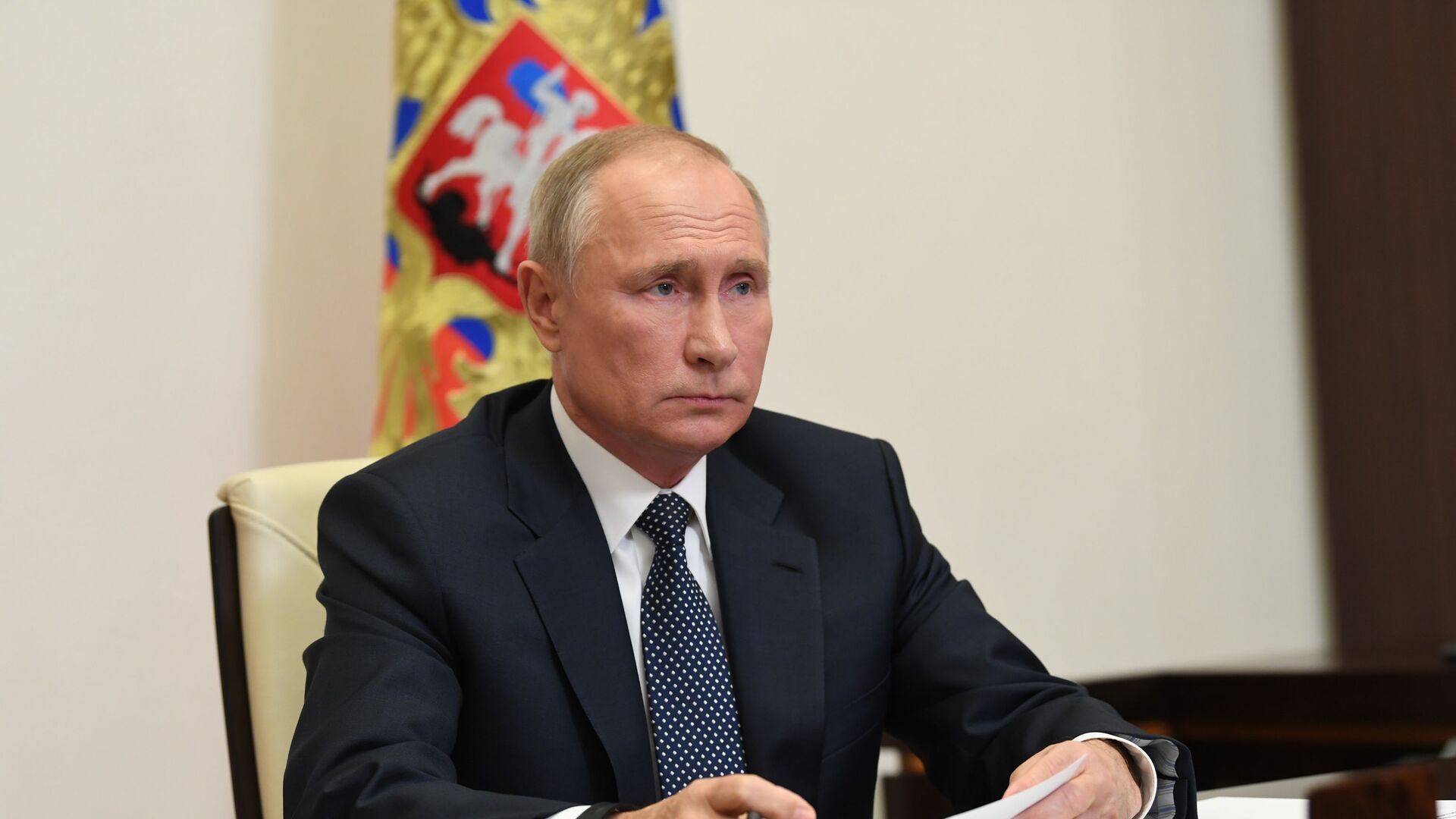 Президент РФ В. Путин провел совещание о российской миротворческой миссии в Нагорном Карабахе - Sputnik Moldova, 1920, 21.05.2021