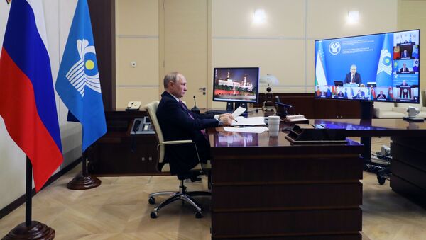 Президент РФ В. Путин принял участие в онлайн-заседании Совета глав государств СНГ  - Sputnik Moldova-România