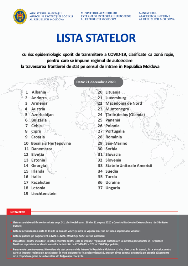 Moldova a actualizat lista țărilor din ”Zona Roșie”: Ce țări au fost excluse Moldova a actualizat lista țărilor din ”Zona Roșie”: Ce țări au fost excluse - Sputnik Moldova