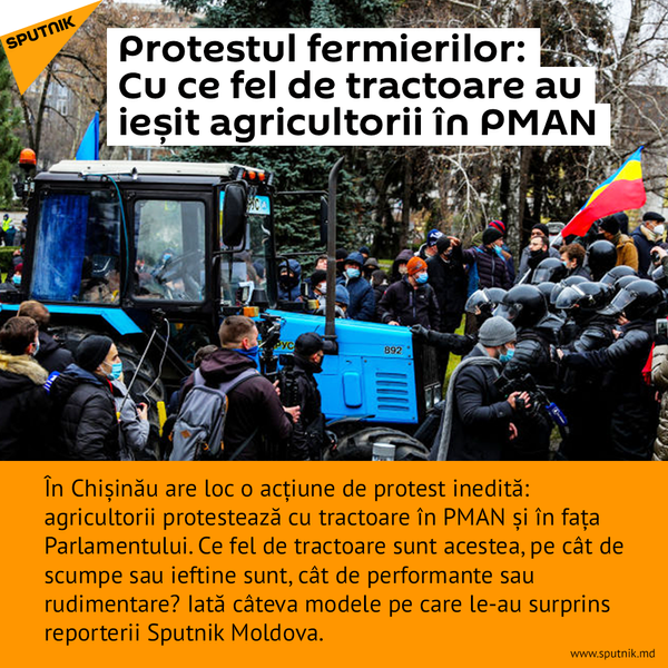 Protestul fermierilor: Cu ce tractoare au ieșit agricultorii în PMAN - Sputnik Moldova