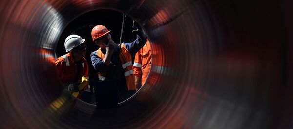 Рабочие на строительной площадке газопровода Северный поток-2, недалеко от города Кингисепп (5 июня 2019). Ленинградская область - Sputnik Moldova-România