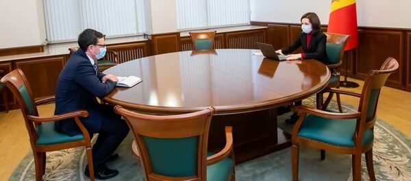 Președintele Maia Sandu și guvernatorul BNM Octavian Armașu - Sputnik Moldova