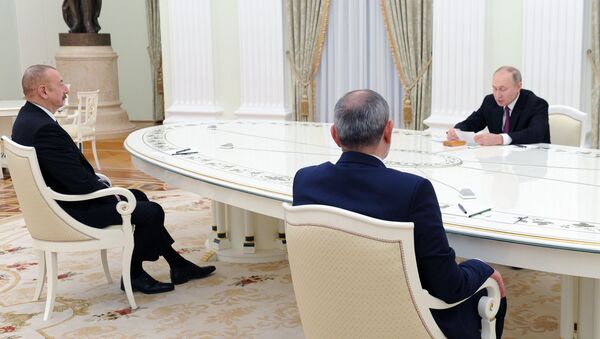 Трёхсторонняя встреча президентов России, Азербайджана и Армении - Sputnik Moldova-România