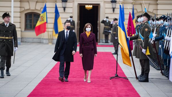 Встреча президента Молдовы Майи Санду и украинского лидера Владимира Зеленского - Sputnik Молдова