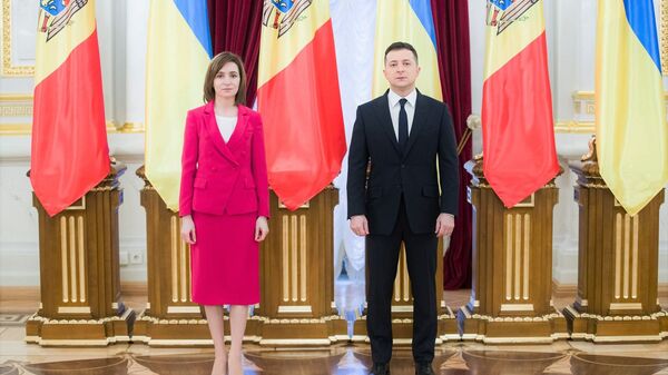 Встреча президента Молдовы Майи Санду и украинского лидера Владимира Зеленского - Sputnik Молдова