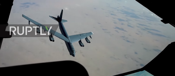 International airspace: US B-52 bomber flies over Middle East amid ongoing tensions with Iran International airspace: US B-52 bomber flies over Middle East amid ongoing tensions with Iran - Sputnik Moldova-România