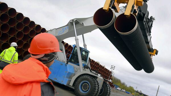Стальные трубы для строительства газопровода Северный поток-2, Германия  - Sputnik Moldova-România