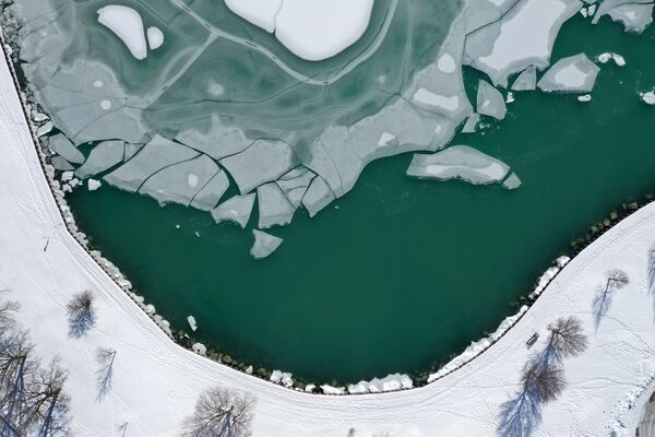 Gheață pe lacul Michigan din Chicago. - Sputnik Moldova