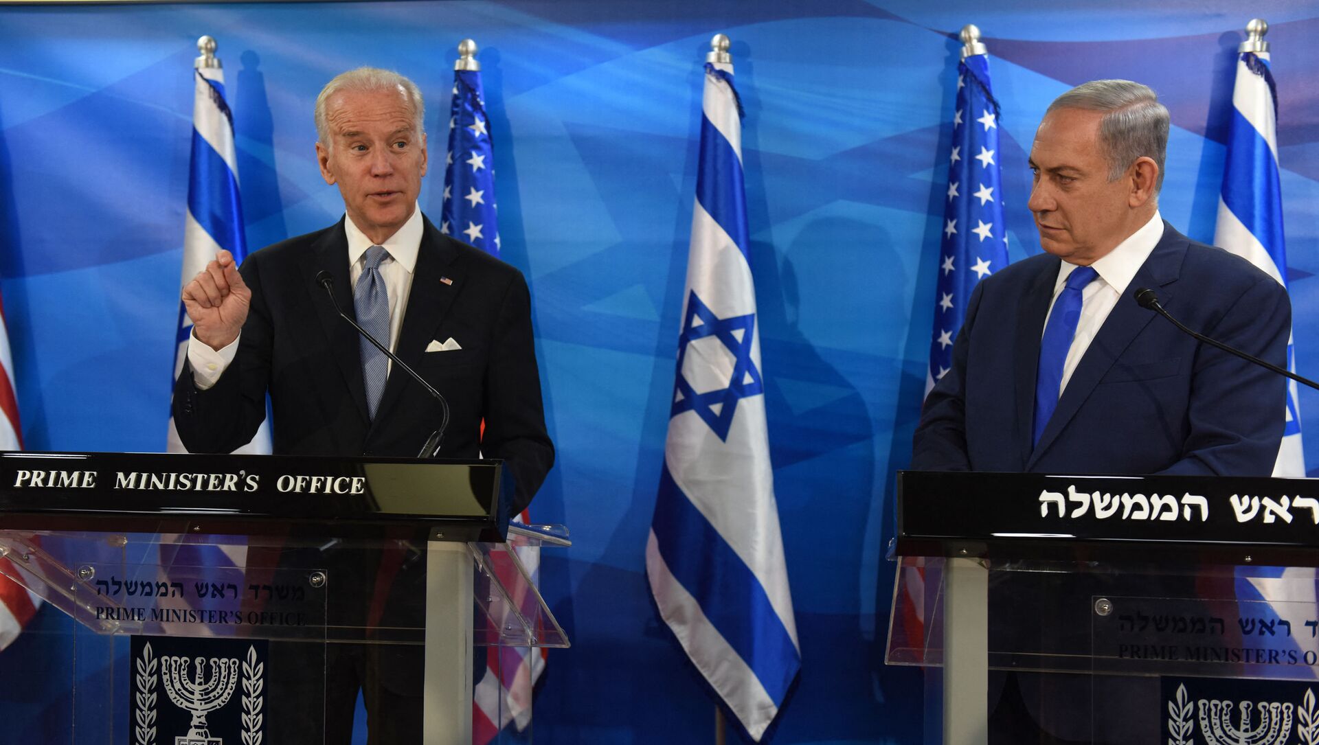 Joe Biden și Benjamin Netanyahu - Sputnik Moldova-România, 1920, 18.02.2021