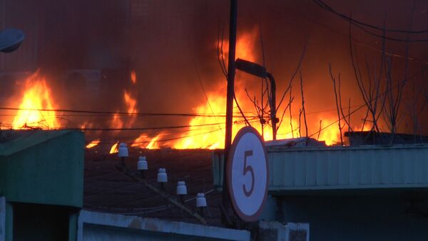 Крупный пожар в Кишиневе: четыре расчета боролись с огнем рядов с заводом «Топаз» - Sputnik Молдова