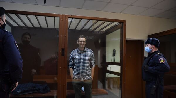 Алексей Навальный в зале Бабушкинского районного суда - Sputnik Moldova-România