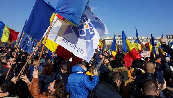 Protest împotriva legii vaccinării obligatorii la București - Sputnik Moldova