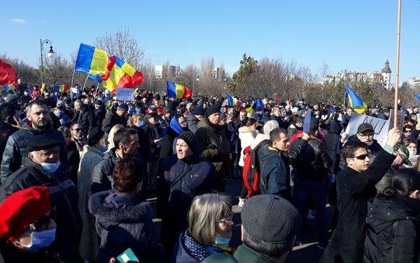 Protest împotriva legii vaccinării obligatorii la București - Sputnik Moldova-România