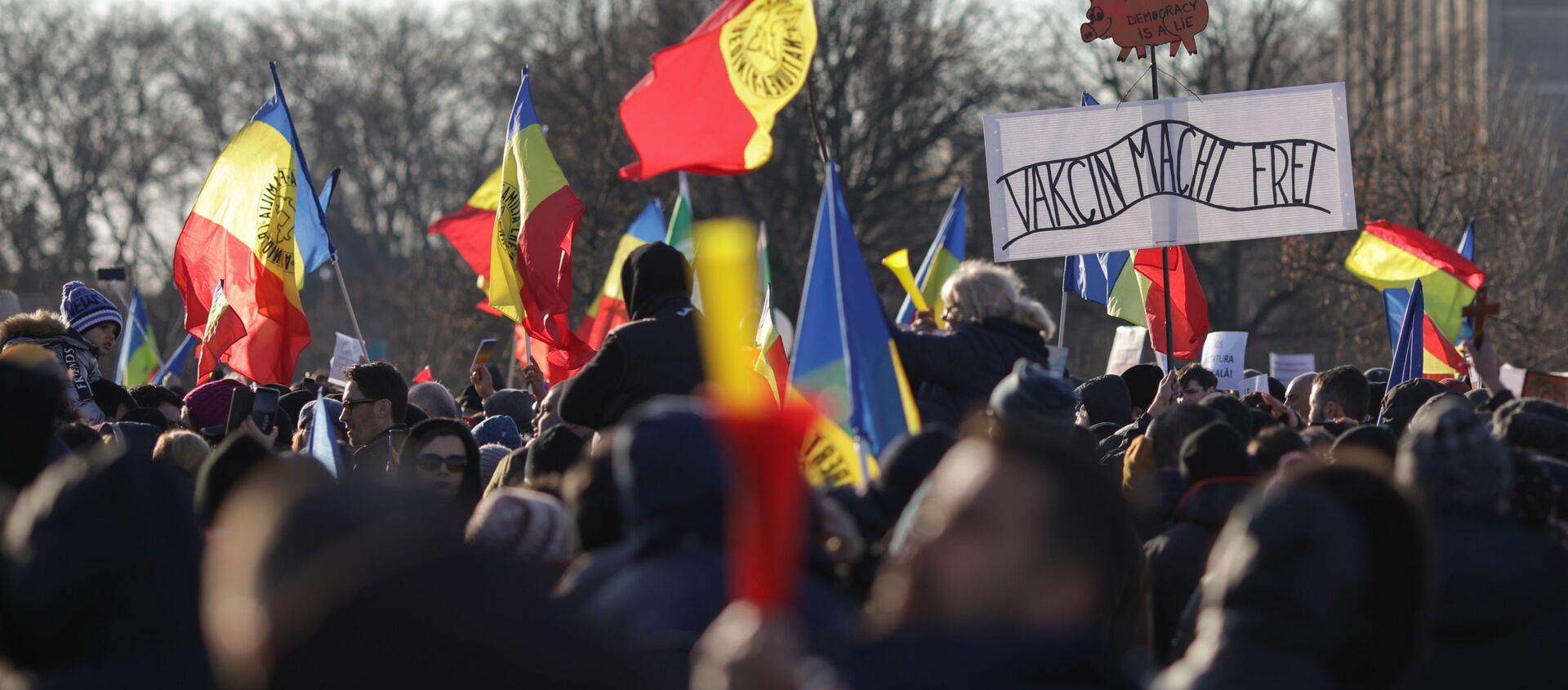 Proteste la București contra legii privind vaccinarea obligatorie - Sputnik Moldova-România, 1920, 07.03.2021