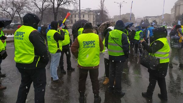 Protest al Sindicatului Polițiștilor, București - Sputnik Moldova-România