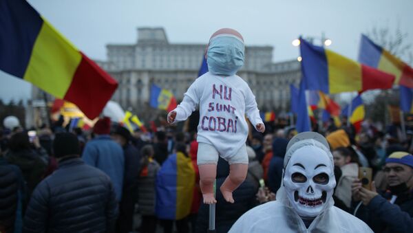 Protest contra restricțiilor COVID-19 la București - Sputnik Moldova-România